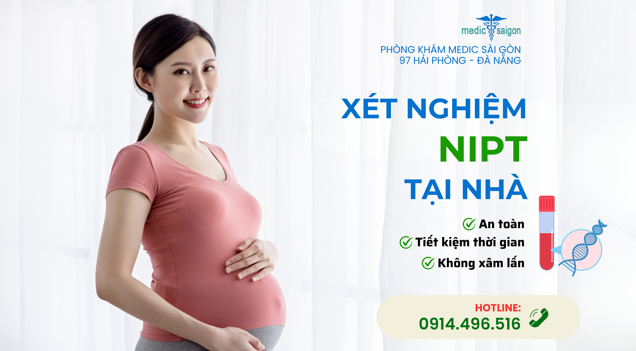 Xét nghiệm Nipt tại nhà an toàn, tiết kiệm thời gian, không xâm lấn